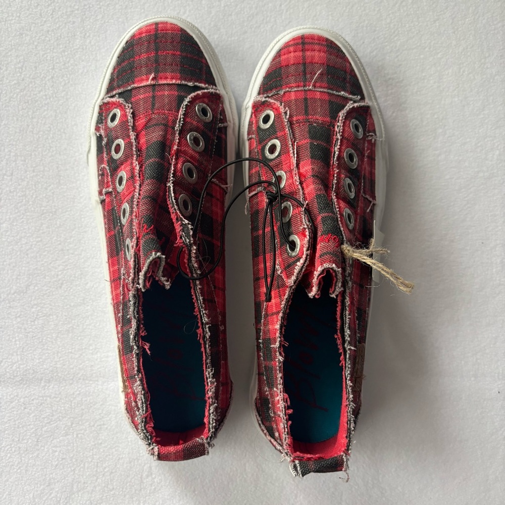 Blowfish Red Plaid Casual Sneakers